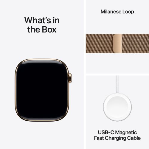 Apple Watch Series 10 GPS + Cellular 46mm Gold Titanium - Gold Milanese Loop - Medium/Large