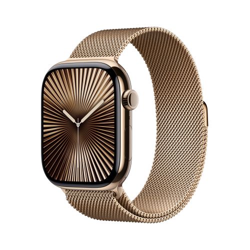 Apple Watch Series 10 GPS + Cellular 46mm Gold Titanium - Gold Milanese Loop - Medium/Large