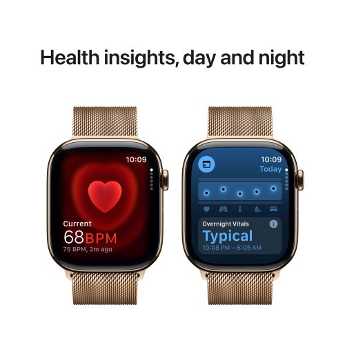 Apple Watch Series 10 GPS + Cellular 46mm Gold Titanium - Gold Milanese Loop - Medium/Large