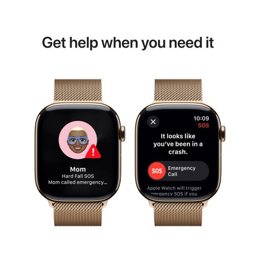 Apple Watch Series 10 GPS + Cellular 46mm Gold Titanium - Gold Milanese Loop - Medium/Large