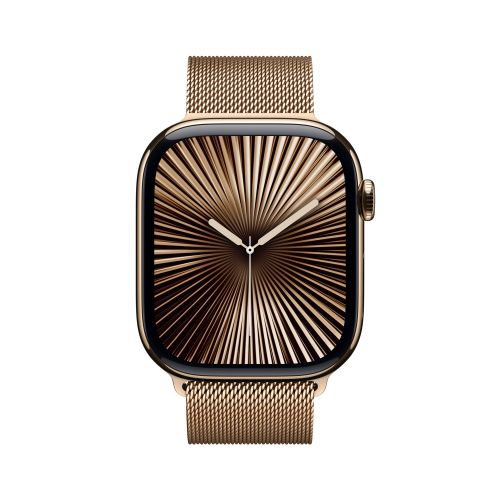 Apple Watch Series 10 GPS + Cellular 46mm Gold Titanium - Gold Milanese Loop - Medium/Large