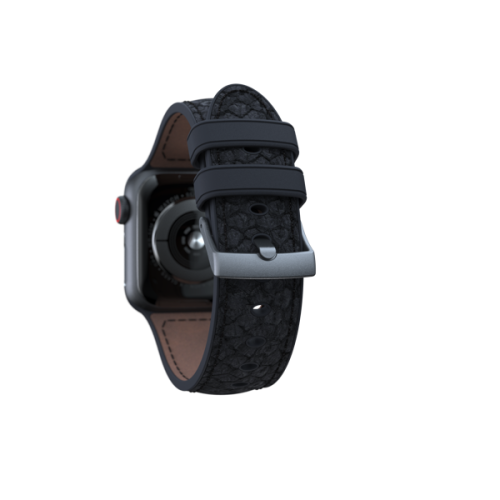 Njord Salmon Leather Strap for Apple Watch (40/41mm) - Dark Grey