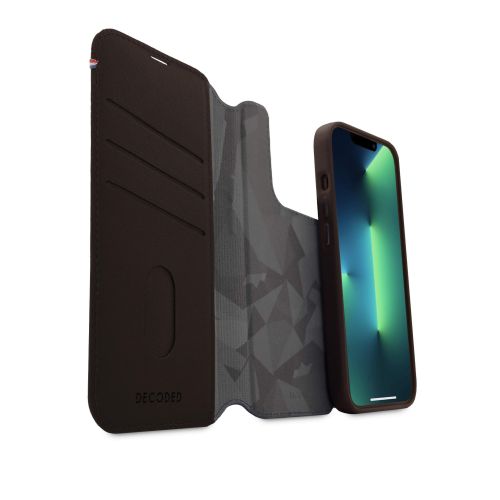 DECODED Leather Detachable Wallet Case w/MagSafe  for iPhone 14 Pro Max - Chocolate Brown