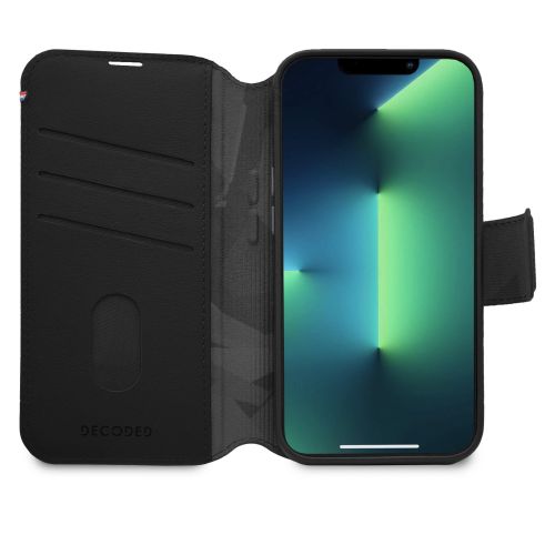 DECODED Leather Detachable Wallet Case w/MagSafe  for iPhone 14 Pro Max - Black
