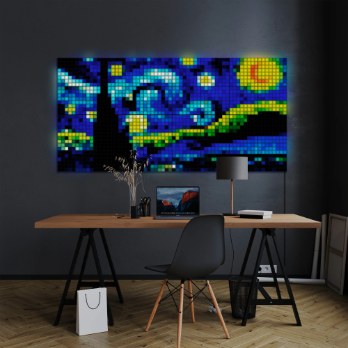 Twinkly 1 Square Master + 5 Squares Slaves Blocks, 64 RGB Pixels, 16x16 cm, Black, BT+WiFi, Gen II, IP20. Adapter included