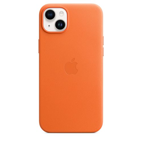 Apple iPhone 14 Plus Leather Case w/MagSafe Orange