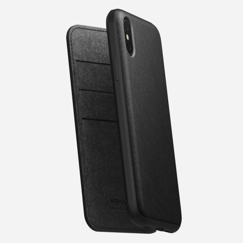 Nomad Folio, Leather, Rugged, Black, iPhone XS Max