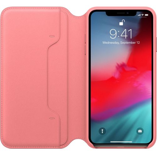 Apple iPhone XS Max Leather Folio Peony Pink